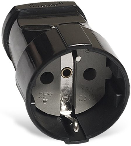 Розетка штепсельная с заземлением прямая UNIVersal 16А черный фото Розетка штепсельная с заземлением прямая UNIVersal 16А черный картинка